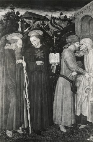 Frick Art Reference Library — Bembo Bonifacio - sec. XV - Incontro di sant'Anna a san Gioacchino alla Porta Aurea — insieme